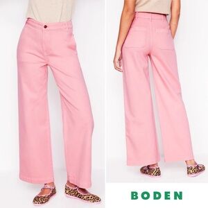 Boden Cropped Fluid Wide Leg Jeans Almond Pink 27 EUC